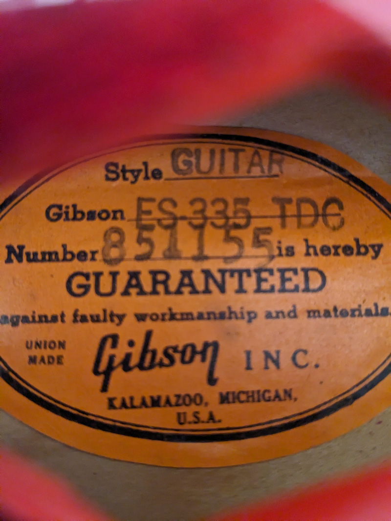 d.Gibson ES335TDC Label
